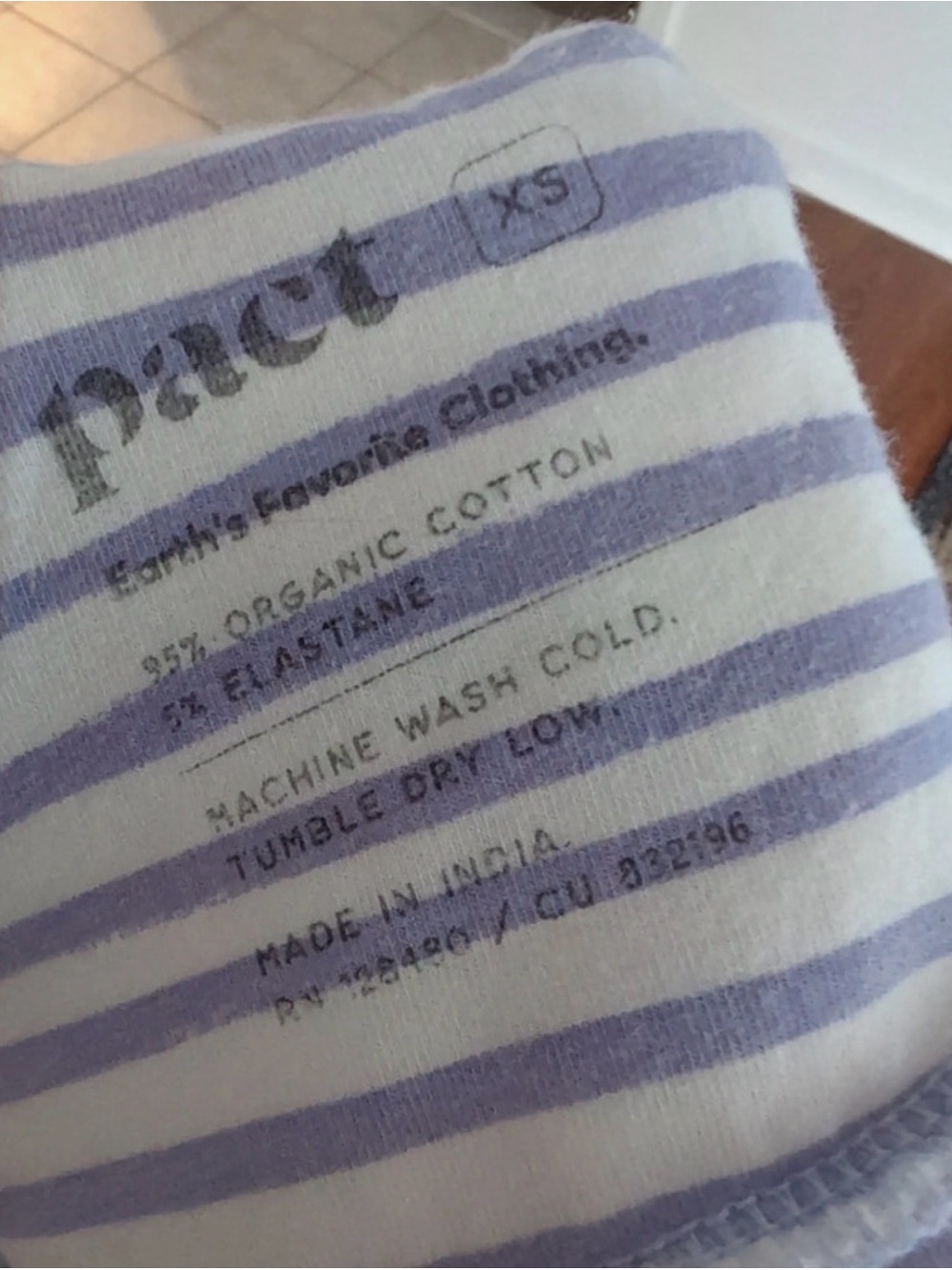 ‼️EUC: Pact Organic Lavender Striped Lace Bralette- XS - Picture 4 of 4